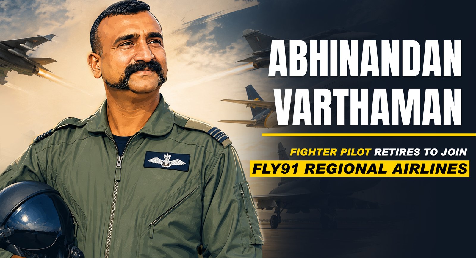 Abhinandan Varthaman: Fighter Pilot retires  to join FLY91 regional airlines