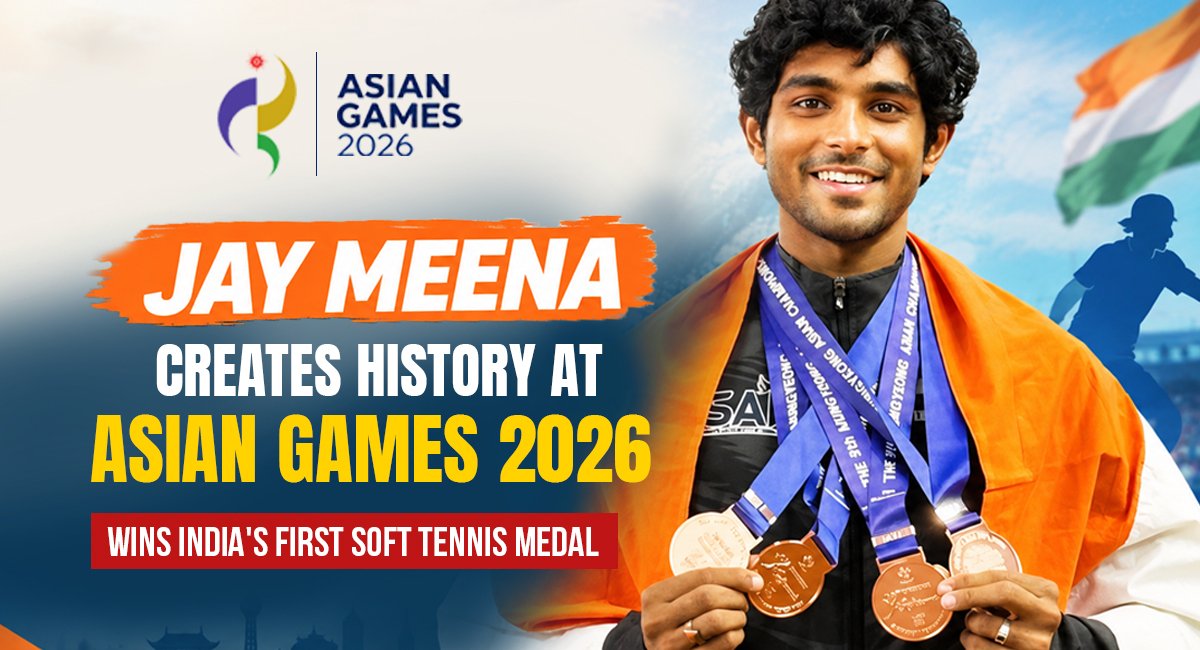 Jay Meena Creates History at Asian Games 2026, Wins India’s First Soft Tennis Medal