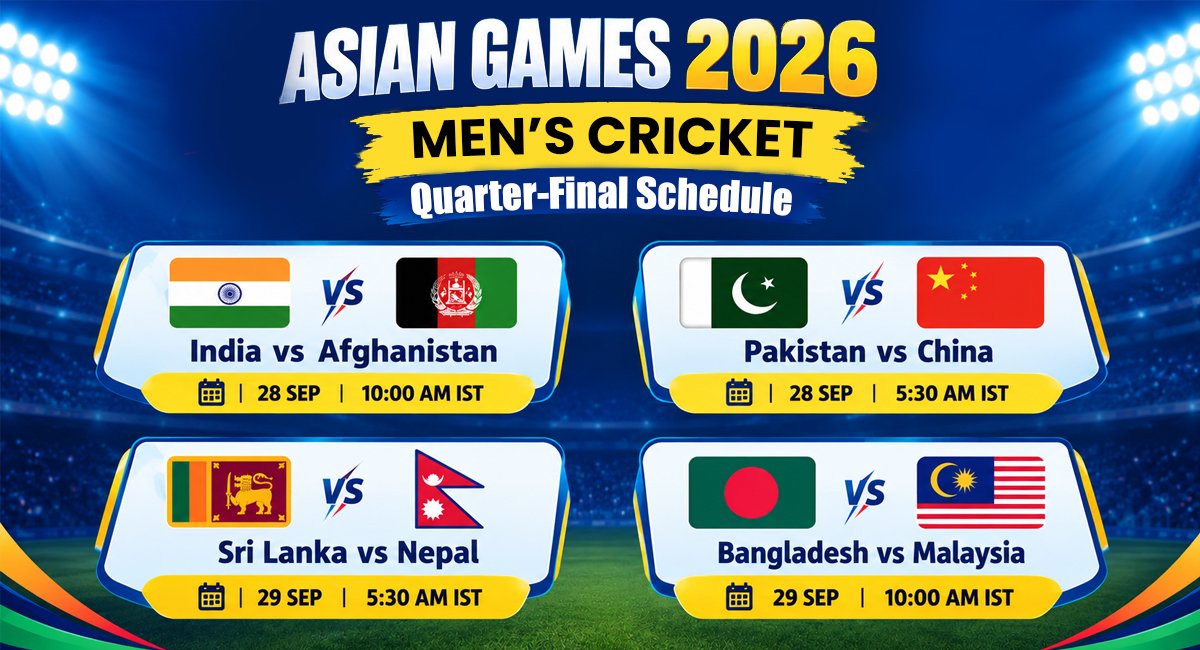 Asian Games 2026 Men’s Cricket Quarter-Finals: Full Schedule, Squads and Knockout Bracket
