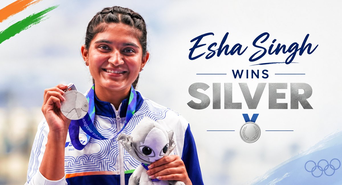 Asian Games 2026: Esha Singh Wins Silver in Women’s 25m Pistol After Thrilling Shoot-Offs