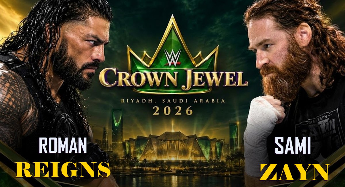 Roman Reigns vs Sami Zayn at Crown Jewel 2026. Match Date and Full Details