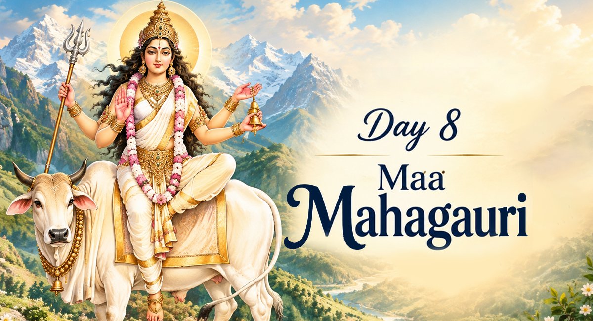 Navratri Day 8 2026: Maa Mahagauri Puja, Colour, Bhog & Mantra