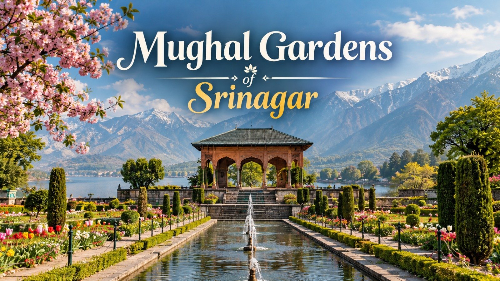 Mughal Gardens of Srinagar. Nishat Bagh, Shalimar Bagh and Chashme Shahi