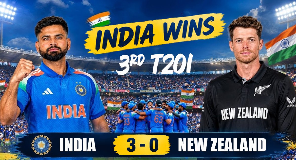 India vs New Zealand 3rd T20I 2026: Abhishek Sharma Smashes 113 as India Takes 3-0 Lead